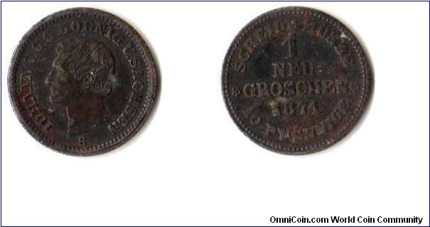 1871 Saxony 1 Neu-groschen