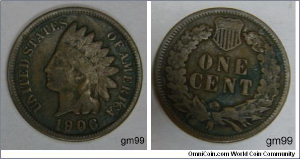 Indian Head Penny,
Green Tone, Metal content:
Copper - 95%
Tin and Zinc - 5%
Weight: 3.11 grams
Edge: Plain
Mintmark: None (for Philadelphia) below the bow of the wreath on the reverse