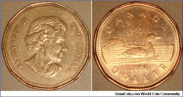 Canada, 1 dollar, 2006 Old Obverse, 2003-2006 Regulation Coin Loonie