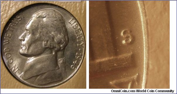 1946S Jefferson Nickel S/S BU 





(Book2, Group1, hole4)