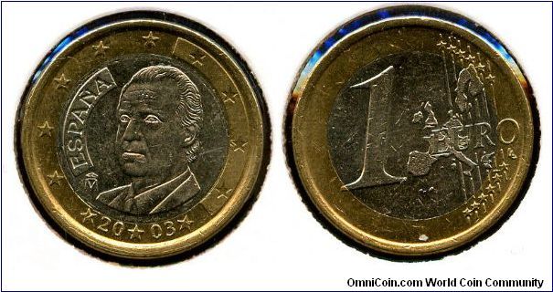 2003
1 Euro
King Juan Carlos I
Map of EU