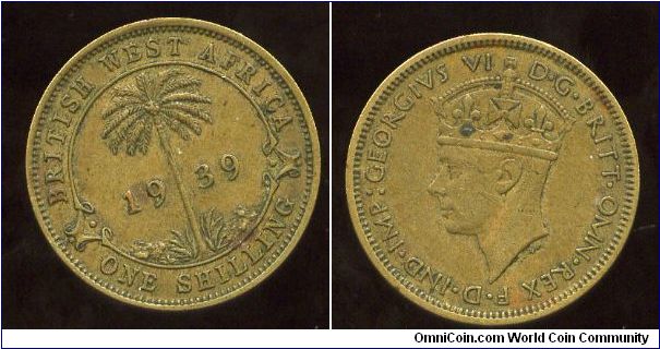 1939
1/-  One Shilling
Palm Tree & date
King George VI