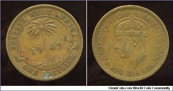 1949
1/-  One Shilling
Palm Tree & date
King George VI