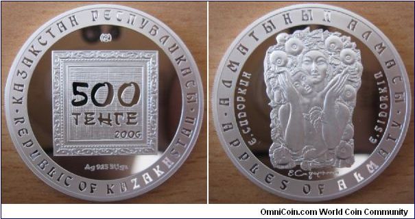 500 Tenge - Sidorkin painter - 31.1 g Ag 925 - mintage 4,000