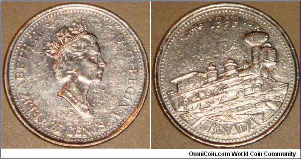 Canada, 25 cents, 1999  Millennium series (June): Coast to Coast