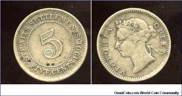 Strait Settlements
1901
5c
Value & date
Queen Victoria