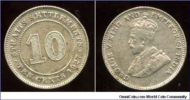 Strait Settlements
1927
10c
Value & date
King George V