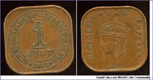 Malaya
1943
1c
Value & date
King George VI