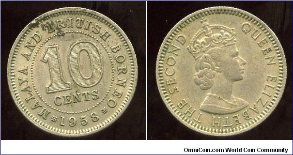 Malaya & British Borneo
1958
10c
Value & date
Queen Elizabeth II