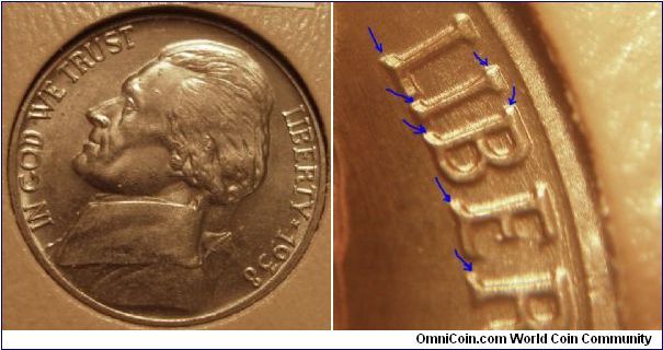 1938 Jefferson Nickel Doubled Die Obverse #008







B2G4H1