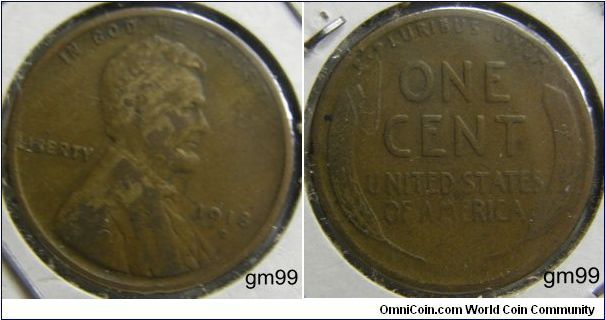1918D lincoln/wheat penny