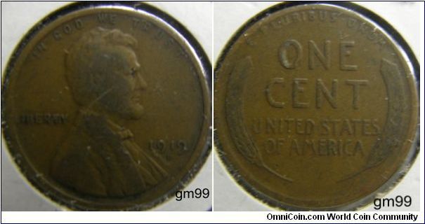 Bronze
1919D LINCOLN/wheat Penny