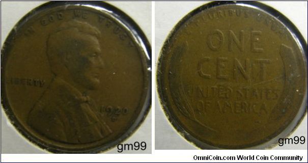 1920D LINCOLN/Wheat Penny