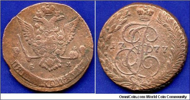 5 kop.
Ekaterina II - The Great (1762-1796).


Cu