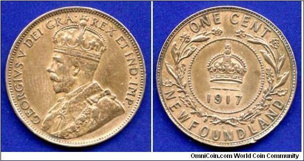 1 cent.
Newfoundland.
George V (1910-1936).
'C'- Royal Canadian mint, Ottawa.


Br.