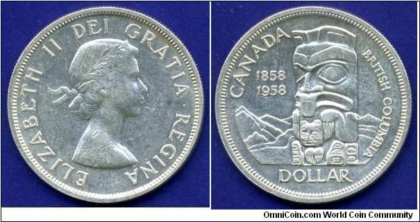 1 Dollar 'British Columbia'(Totem).
Elizabeth II.


Ag800f. 23,32gr.