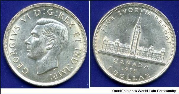 Dollar.
The royal visit in Canada.
George VI (1936-1952).
Mintage 1,363,816 units.


Ag800f. 23,32gr.