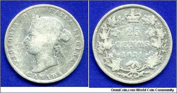 25 cents.
Victoria (1837-1901).
'H'- Heaton mint, Birmingham.

Ag925gr. 5,81gr.
