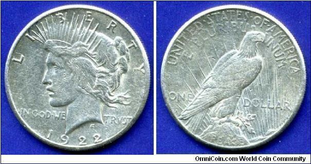 *PEACE* Dollar.
(S)San-Francisco.


Ag900f 26,73gr.