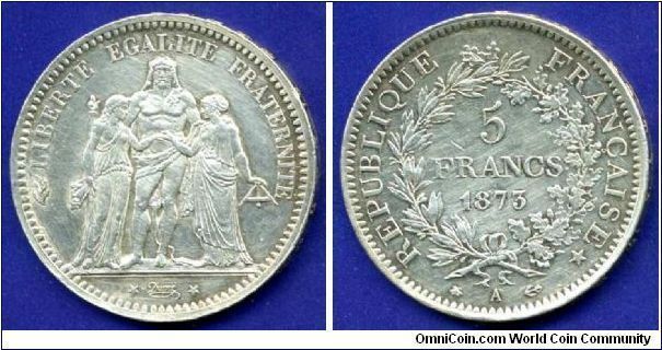 5 Francs.
Republique Francaise.
(A) Paris mint.


Ag900f. 25gr.