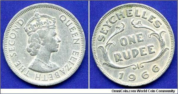 1 Rupee.
Elizabeth II.
Mintage 45,000 units.


Cu-Ni.