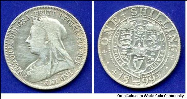 1 shilling.
Victoria (1837-1901) regina & empress.

Ag925f. 5,65gr.
