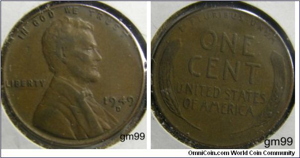 1949D LINCOLN/Wheat Penny