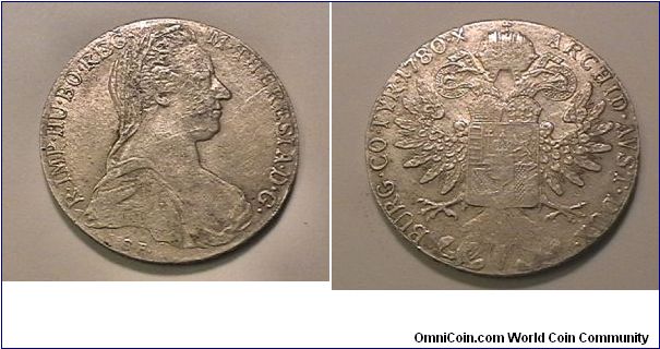 MARIA THERESIA THALER (RESTRIKE)
circa 1860-1890
.8330 Silver