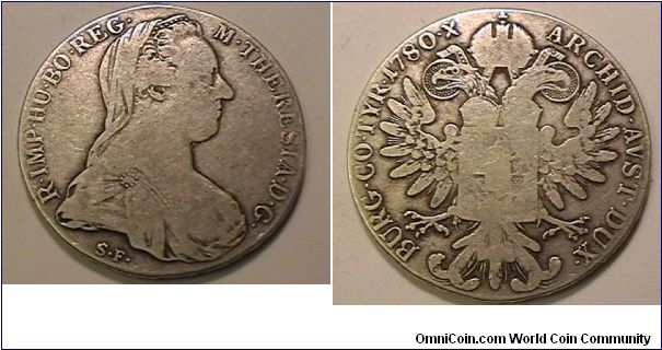 MARIA THERESIA THALER (RESTRIKE)
CIRCA 1945-1960
.8330 SILVER