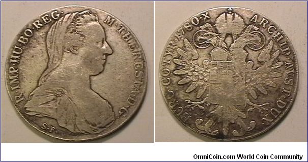 MARIA THERESIA THALER (RESTRIKE)
circa 1945-1960
.8330 silver