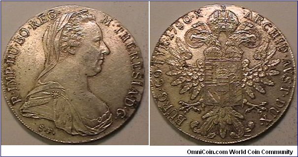 MARIA THERESIA THALER (RESTRIKE)
circa 1945-1960
.8330 silver