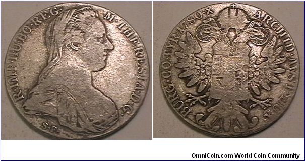 MARIA THERESIA THALER (RESTRIKE)
circa 1945-1960
.8330 silver