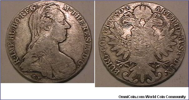 MARIA THERESIA THALER (RESTRIKE)
circa 1945-1960
.8330 silver