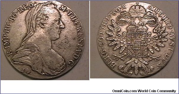 MARIA THERESIA THALER (RESTRIKE)
circa 1945-1960
.8330 silver