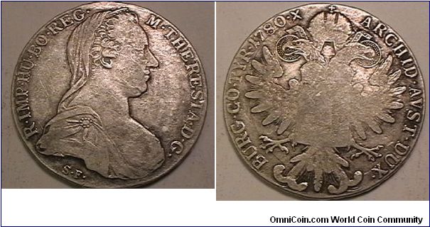 MARIA THERESIA THALER (RESTRIKE)
circa 1945-1960
.8330 silver