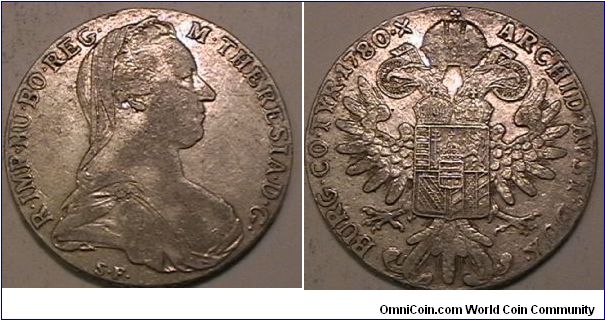 MARIA THERESIA THALER (RESTRIKE)
circa 1945-1960
.8330 silver