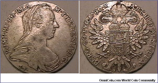 MARIA THERESIA THALER (RESTRIKE)
circa 1945-1960
.8330 silver