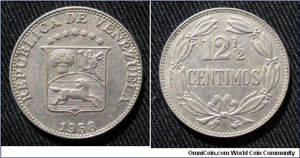 Republica de Venezuela, 12 1/2 centimos (locha), Cu-Ni.