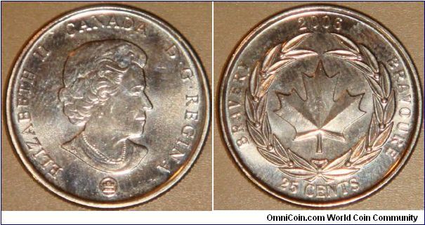 Canada, 25 cents, 2006 Medal of Bravery