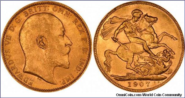 Perth Mint sovereign of Edward VII. We have recently been working on photographing every date and every mintmark of sovereign in the best grade available. Naturally many of them look almost identical, and get slightly boring, but it make life very easy when we need a photo and we already have both the coins and the photo in stock.