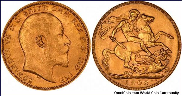 Perth Mint sovereign of Edward VII.