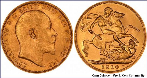 London Mint sovereign of Edward VII.