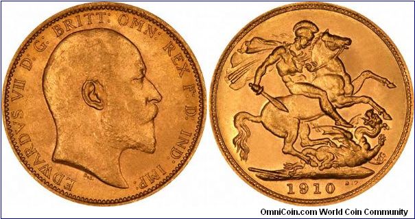 Melbourne Mint sovereign of Edward VII.