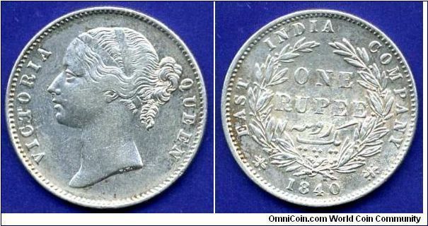 1 rupee.
Victoria (1837-1901) Queen.


Ag917f. 11,66gr.