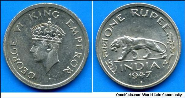 1 Rupee.
George VI (1936-1952).


Cu-Ni.