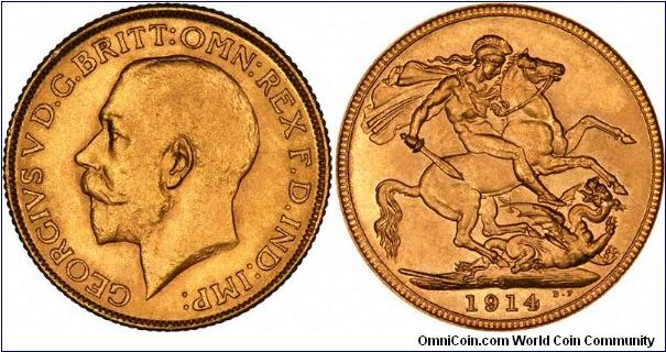 Sydney Mint sovereign of George V.
