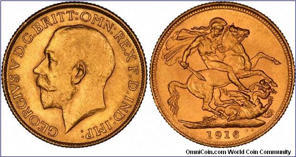 Sydney Mint sovereign of George V.