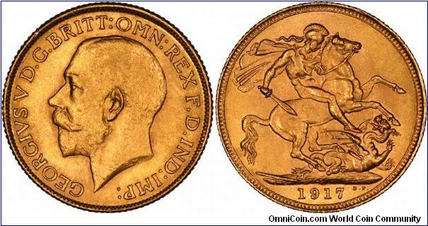 Sydney Mint sovereign of George V.