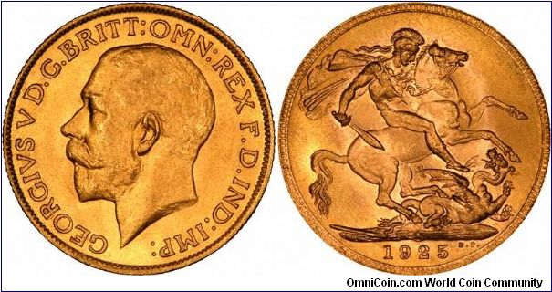 Pretoria Mint sovereign of George V.