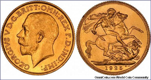 Sydney Mint sovereign of George V.